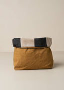 Journey ritual bag in mustard cotton canvas — supplement and wellness pouch from Elise 